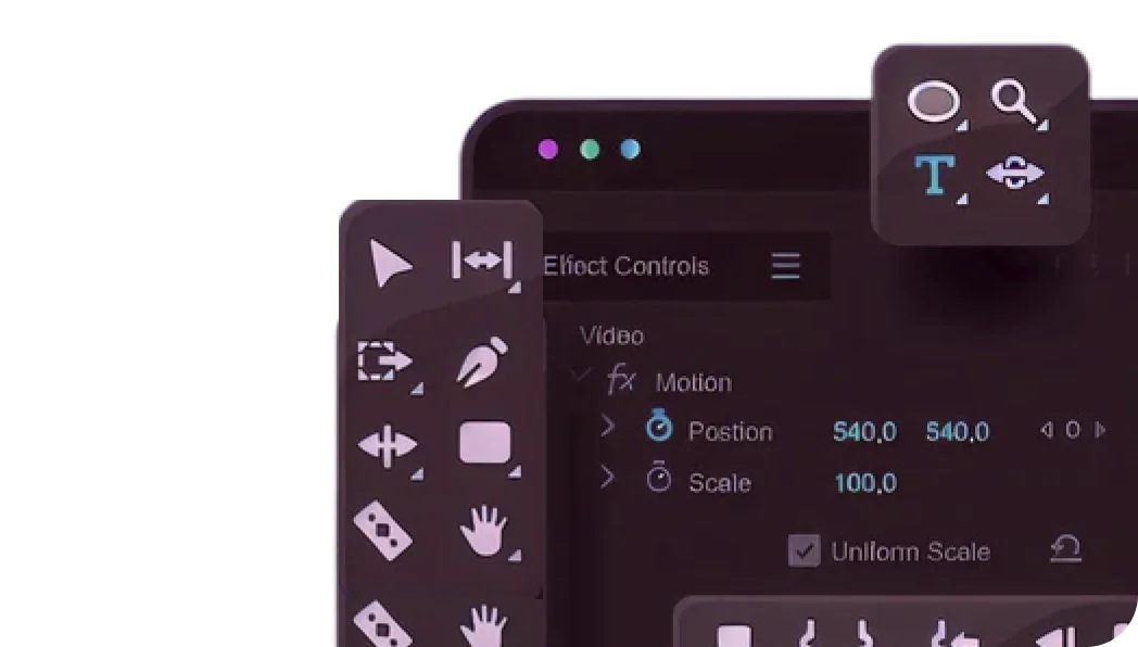 Video editing timeline UI